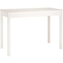 vidaXL Eettafel - Rechthoekige tafel - Wit - Massief grenenhout - 110x55 cm