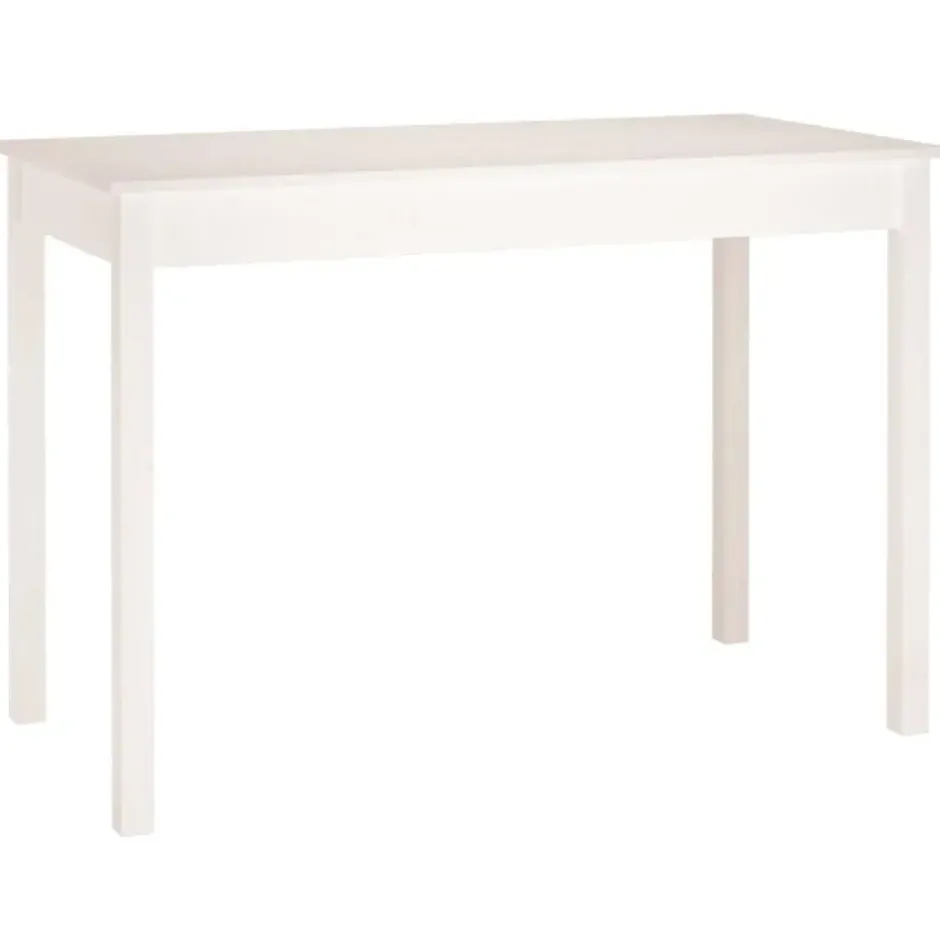 vidaXL Eettafel - Rechthoekige tafel - Wit - Massief grenenhout - 110x55 cm