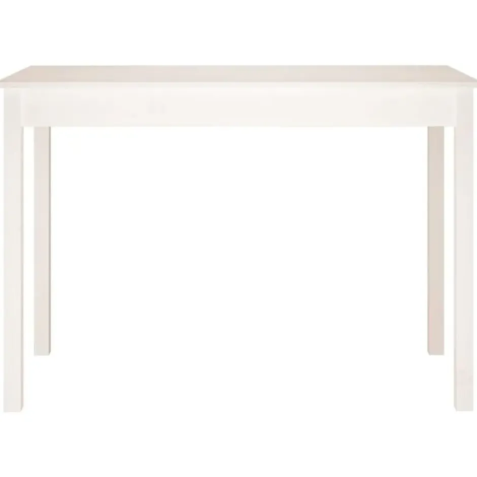 vidaXL Eettafel - Rechthoekige tafel - Wit - Massief grenenhout - 110x55 cm