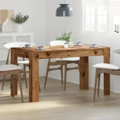 vidaXL Eettafel - Rechthoekige tafel - Oud hout - Bewerkt hout - 140x74.5x76 cm