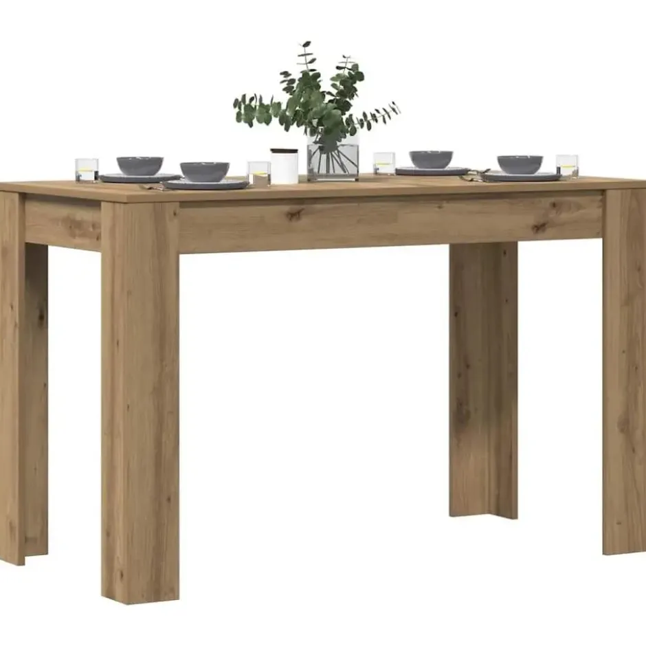 vidaXL Eettafel - Rechthoekige tafel - Artisanaal eiken - Hout - 120x60 cm