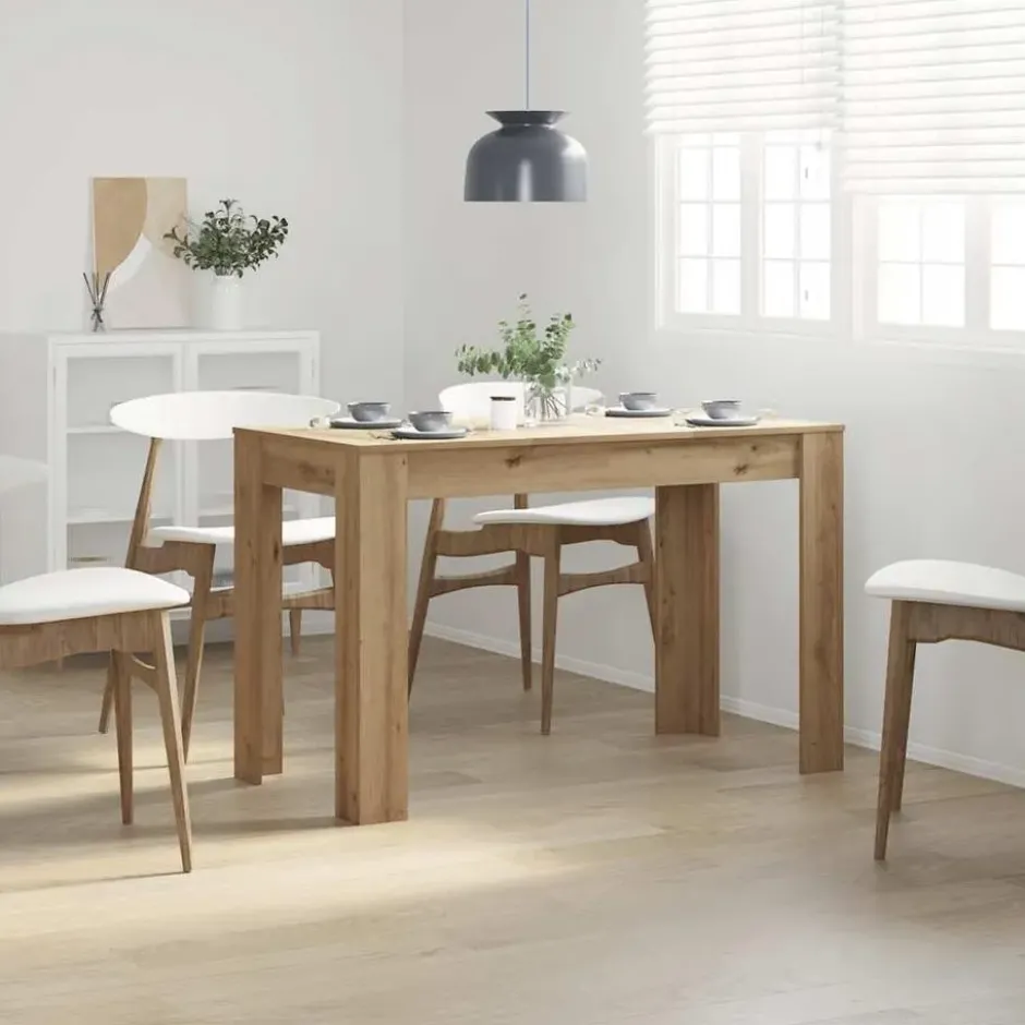 vidaXL Eettafel - Rechthoekige tafel - Artisanaal eiken - Hout - 120x60 cm