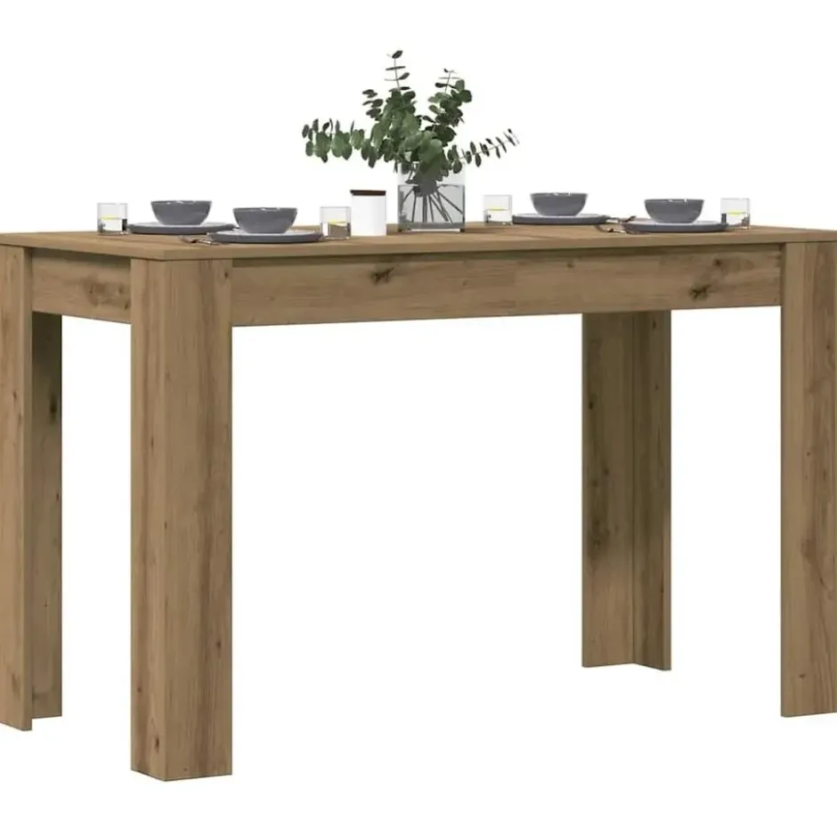 vidaXL Eettafel - Rechthoekige tafel - Artisanaal eiken - Hout - 120x60 cm