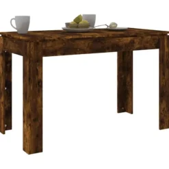 vidaXL Eettafel - Rechthoekige tafel - Gerookt eiken - Bewerkt hout - 120x60 cm