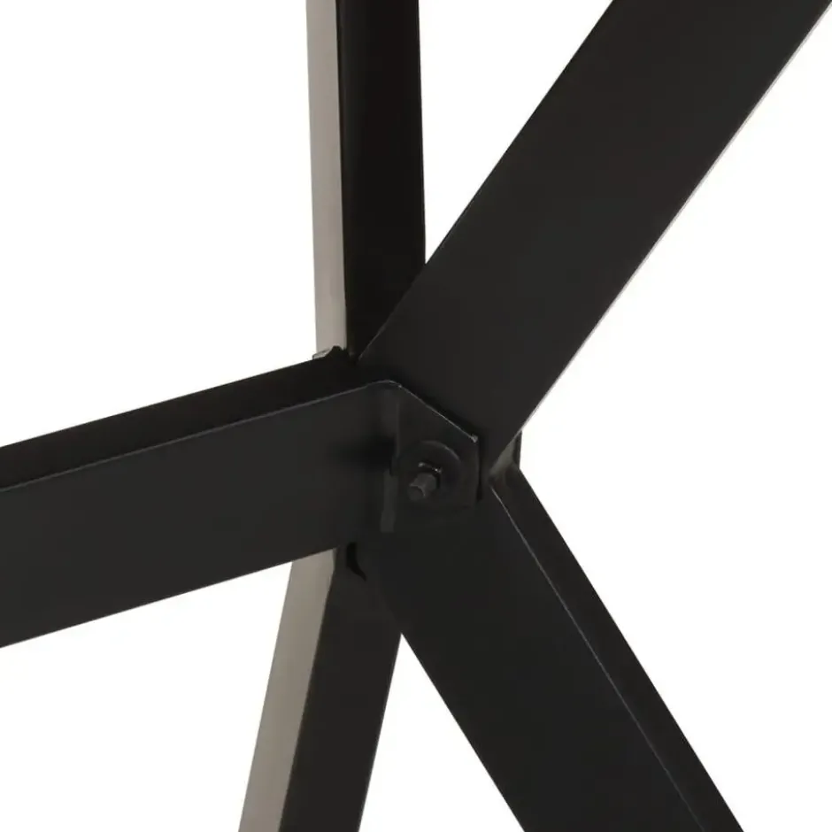 vidaXL Eettafel - Rechthoekige tafel met X-poten - Mangohout&staal - 110x55 cm