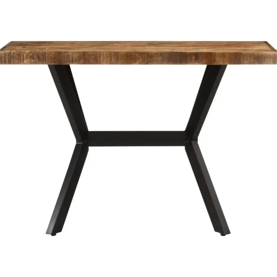 vidaXL Eettafel - Rechthoekige tafel met X-poten - Mangohout&staal - 110x55 cm