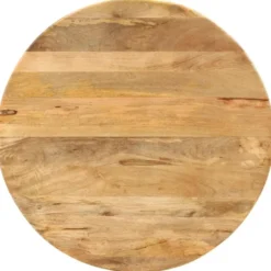 vidaXL Eettafel - Ronde tafel - Massief mangohout en staal - Ø110 cm