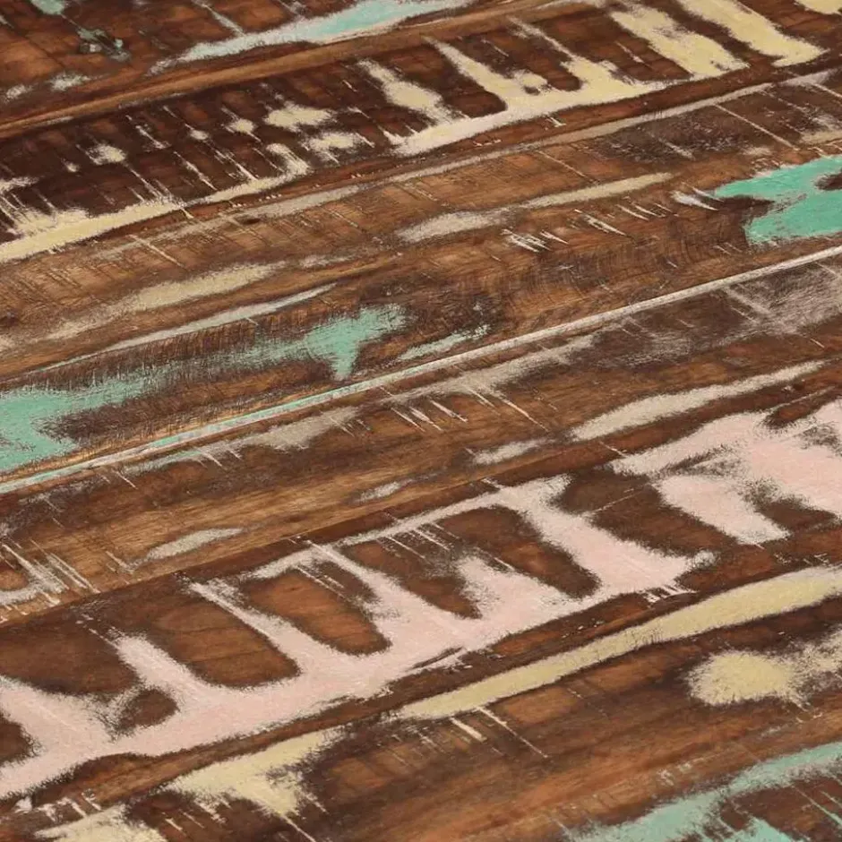 vidaXL Eettafel - Ronde tafel - Massief gerecycled hout en staal - Ø110 cm