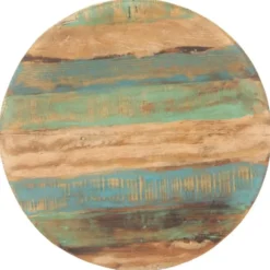vidaXL Eettafel - Ronde tafel - Massief gerecycled hout en ijzer - Ø80 cm