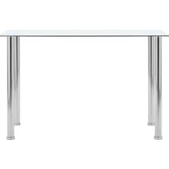 vidaXL - Eettafel - Transparent - Roestvrij staal