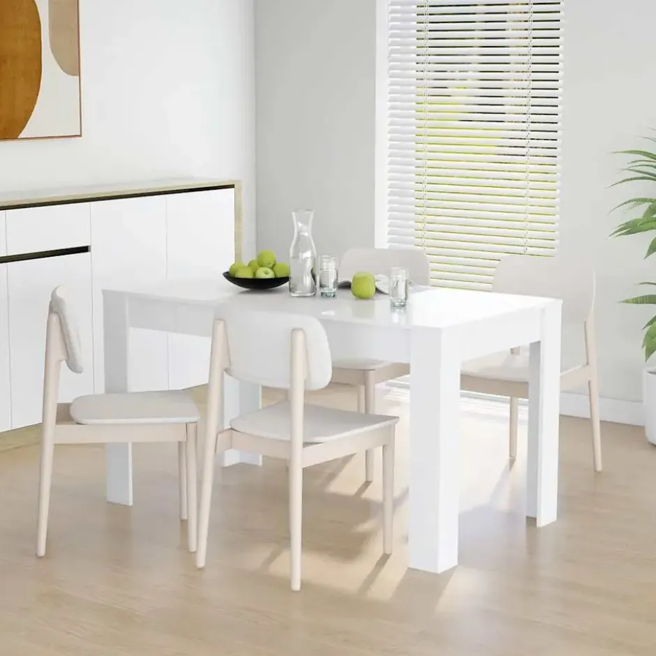 vidaXL - Eettafel - Wit - Bewerkt hout