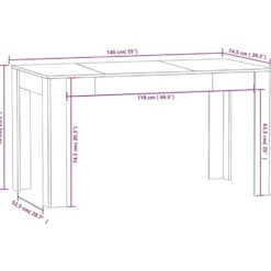 vidaXL - Eettafel - Wit - Bewerkt hout