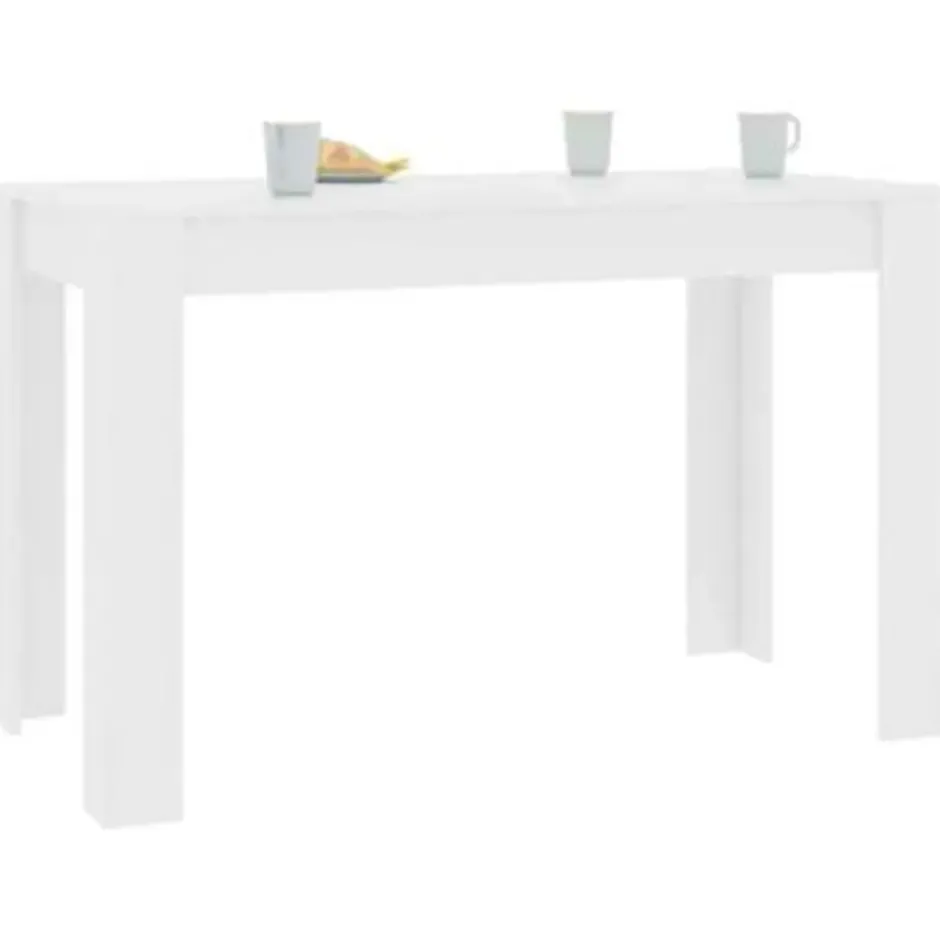 vidaXL - Eettafel - Wit - Bewerkt hout