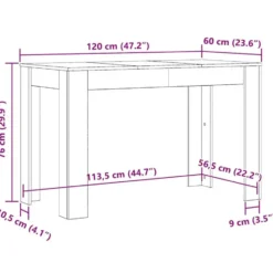 vidaXL - Eettafel - Wit - Bewerkt hout