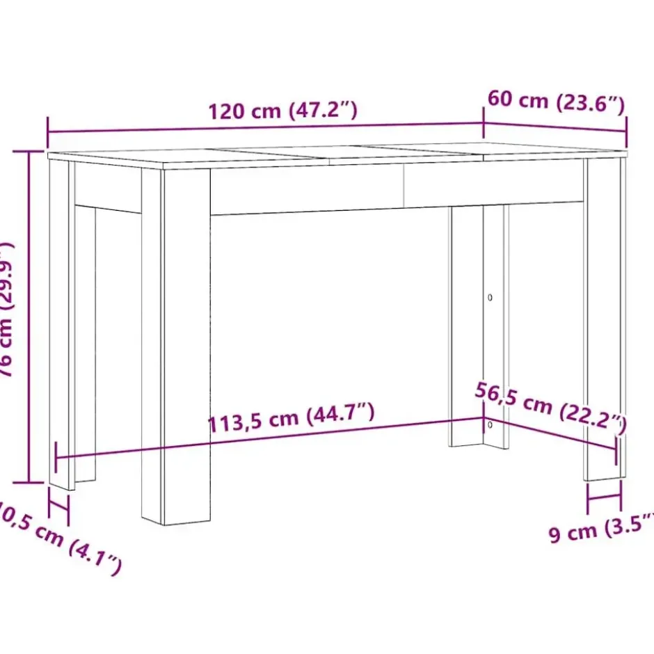 vidaXL - Eettafel - Wit - Bewerkt hout