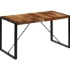 vidaXL Eettafel 140x70x75 cm massief sheeshamhout