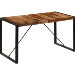 vidaXL Eettafel 140x70x75 cm massief sheeshamhout