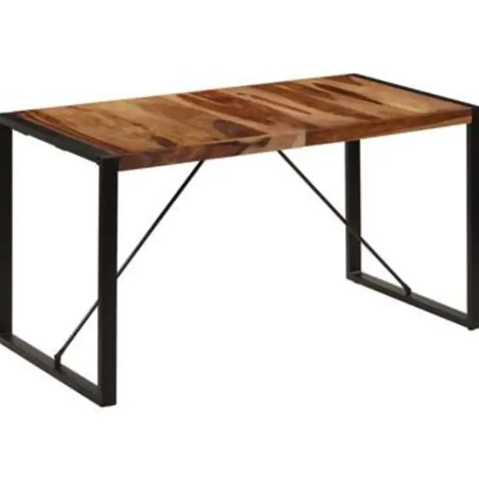 vidaXL Eettafel 140x70x75 cm massief sheeshamhout