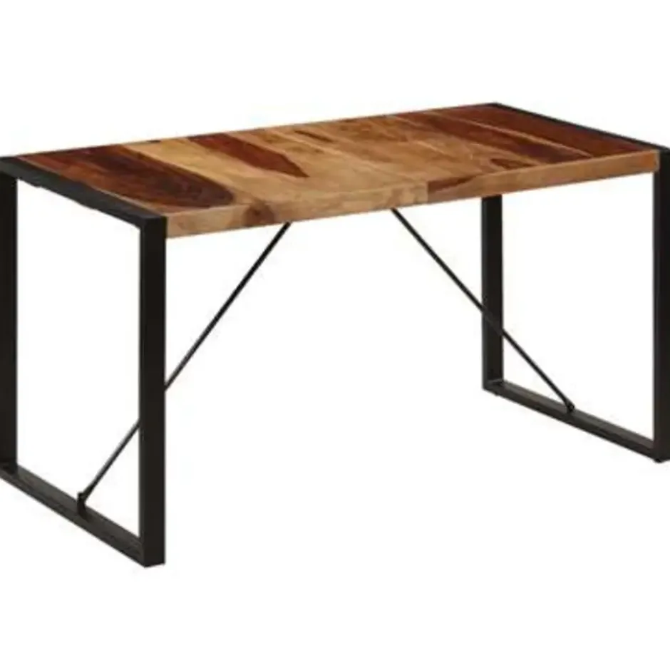 vidaXL Eettafel 140x70x75 cm massief sheeshamhout