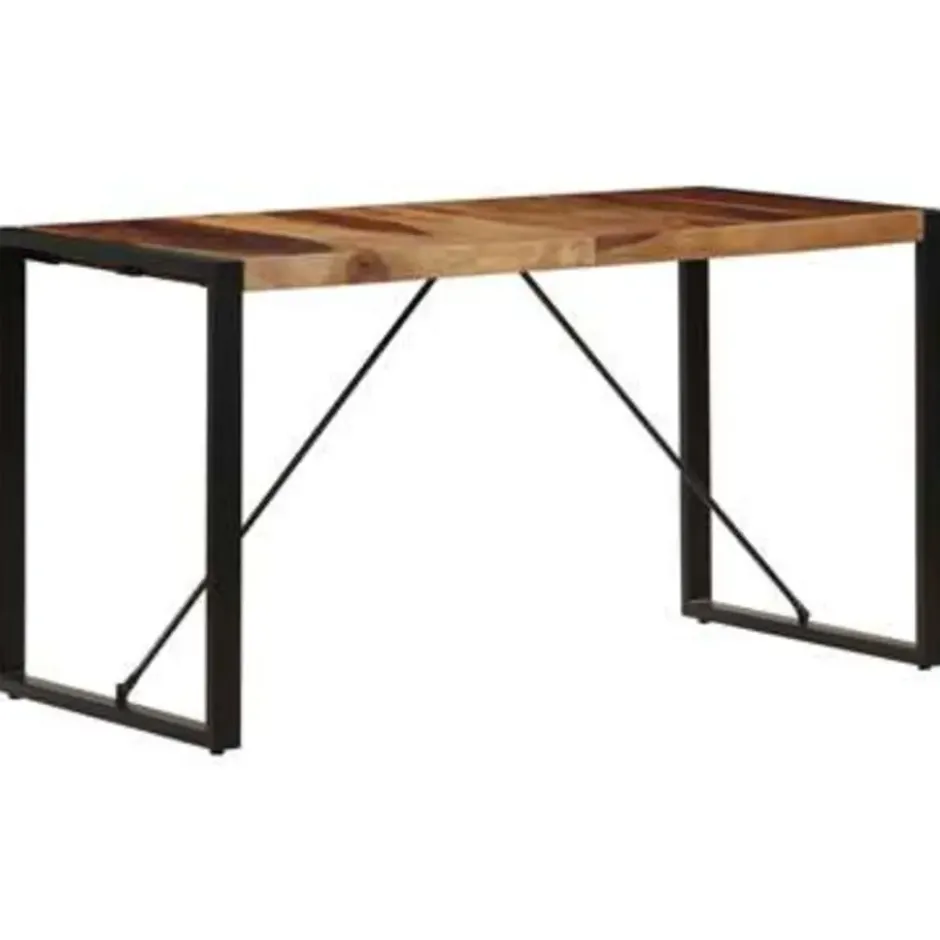 vidaXL Eettafel 140x70x75 cm massief sheeshamhout