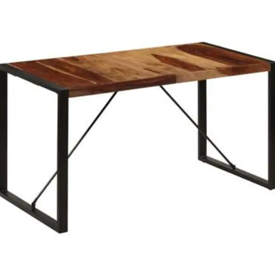vidaXL Eettafel 140x70x75 cm massief sheeshamhout