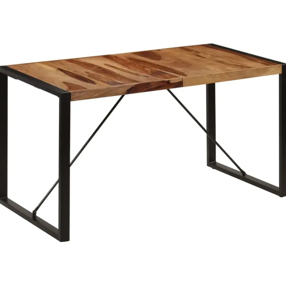 vidaXL Eettafel 140x70x75 cm massief sheeshamhout