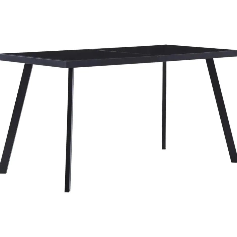 vidaXL - Eettafel - Zwart - Glas - 140 x 70 x 75 cm