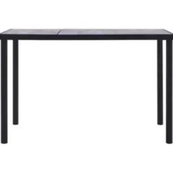 vidaXL - Eettafel - Zwart - MDF - 160 x 80 x 75 cm