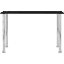 vidaXL - Eettafel - Zwart - Roestvrij staal - 120 x 60 x 75 cm