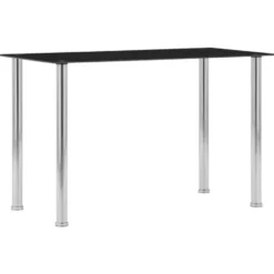 vidaXL - Eettafel - Zwart - Roestvrij staal - 120 x 60 x 75 cm