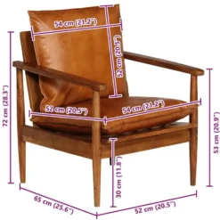 vidaXL - Fauteuil - Bruin - Leer