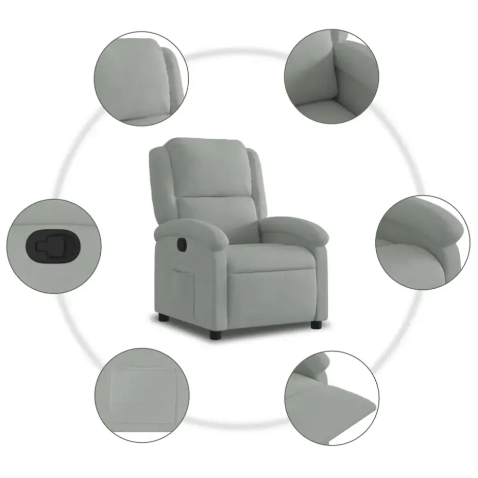 vidaXL - Fauteuil - Grijs - Fluweel