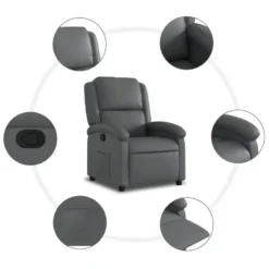vidaXL - Fauteuil - Grijs - Kunstleer