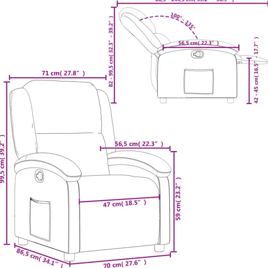 vidaXL - Fauteuil - Grijs - Kunstleer