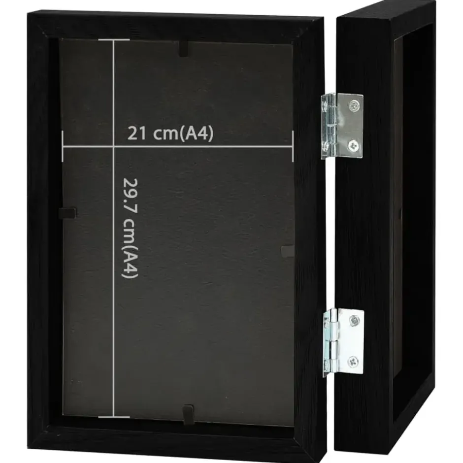 vidaXL - Fotolijst - Zwart - MDF - 2 x (21 x 29.7 cm)