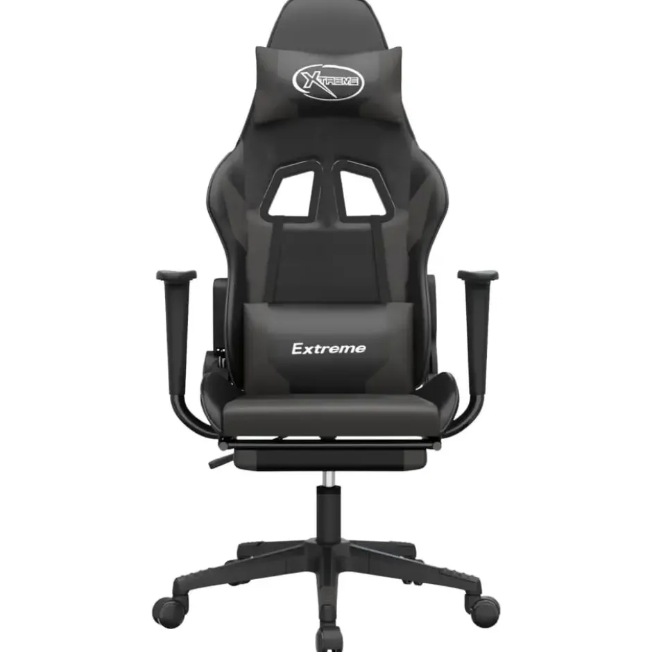 vidaXL - Gamingstoel - Grijs - Kunstleer