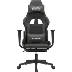 vidaXL - Gamingstoel - Grijs - Kunstleer