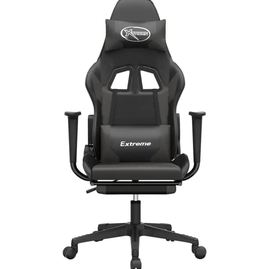 vidaXL - Gamingstoel - Grijs - Kunstleer