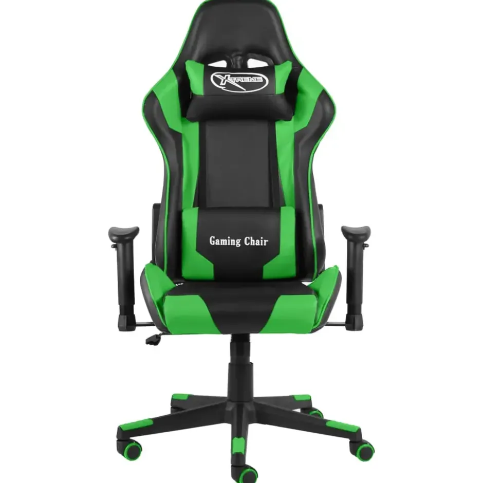 vidaXL - Gamingstoel - Groen - PVC