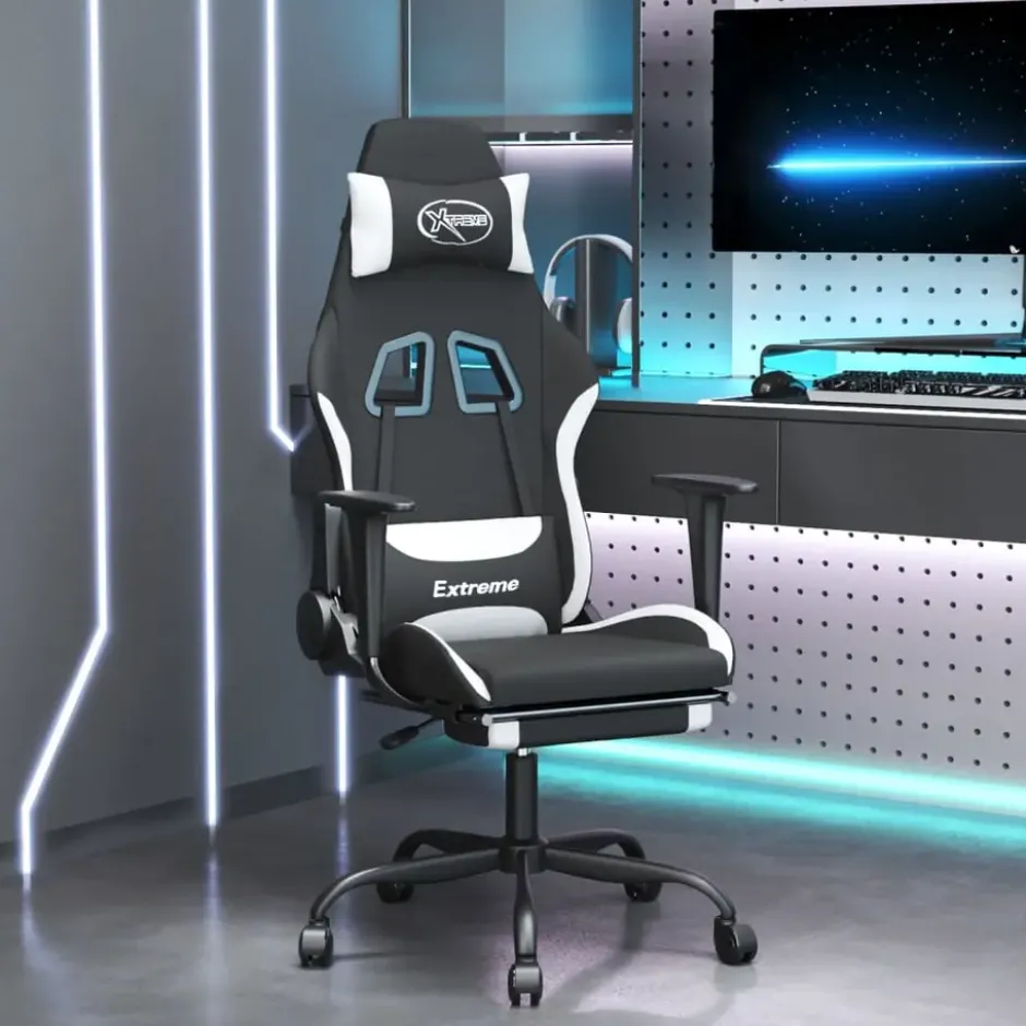 vidaXL - Gamingstoel - Wit - Stof
