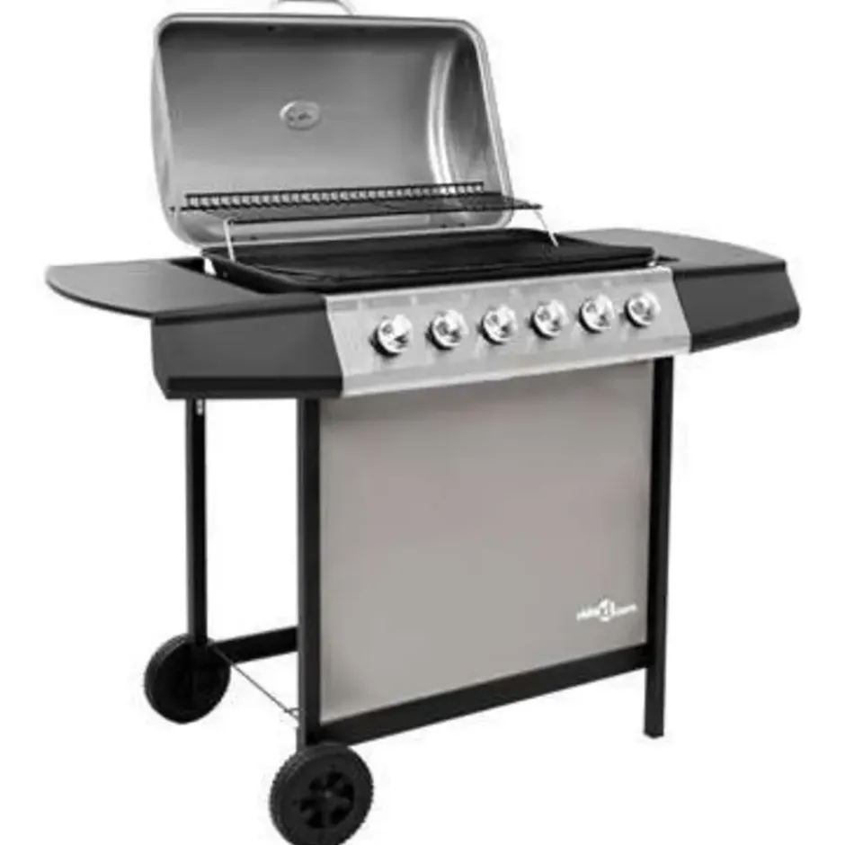 vidaXL - Gasbarbecue-grill - Zilver - Staal