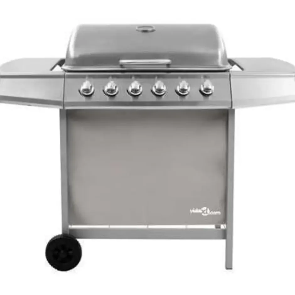 vidaXL - Gasbarbecue-grill - Zilver - Staal