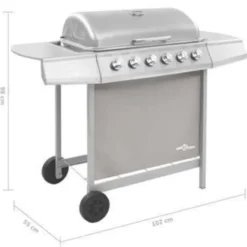 vidaXL - Gasbarbecue-grill - Zilver - Staal