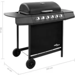 vidaXL - Gasbarbecue-grill - Zwart - Staal