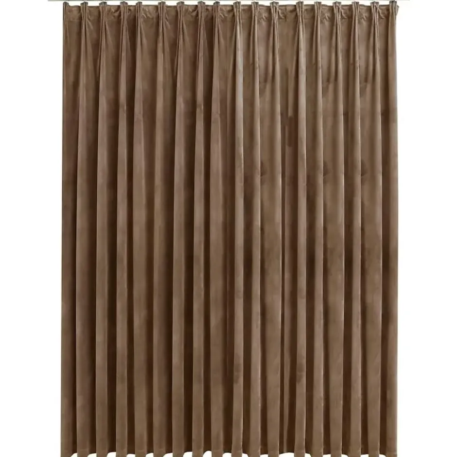 vidaXL - Gordijn - Beige - Fluweel