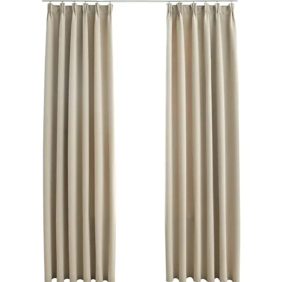 vidaXL - Gordijn - Beige - Stof - 140 x 225 cm