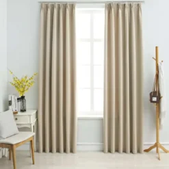 vidaXL - Gordijn - Beige - Stof - 140 x 225 cm