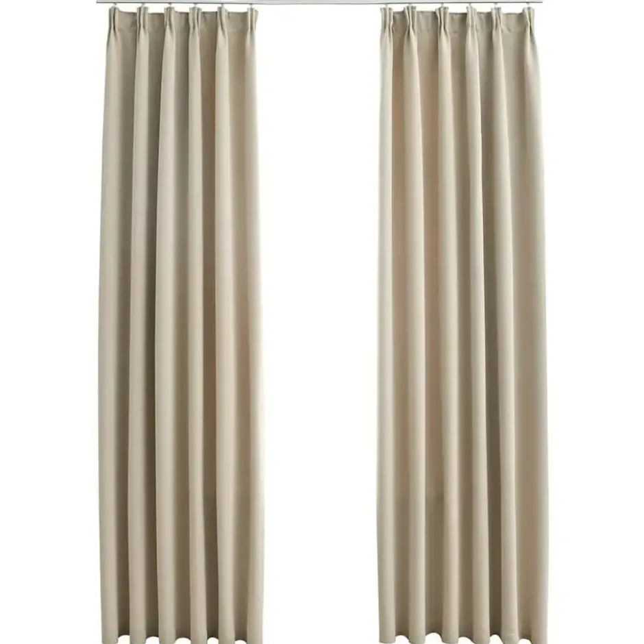 vidaXL - Gordijn - Beige - Stof - 140 x 175 cm
