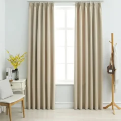 vidaXL - Gordijn - Beige - Stof - 140 x 245 cm