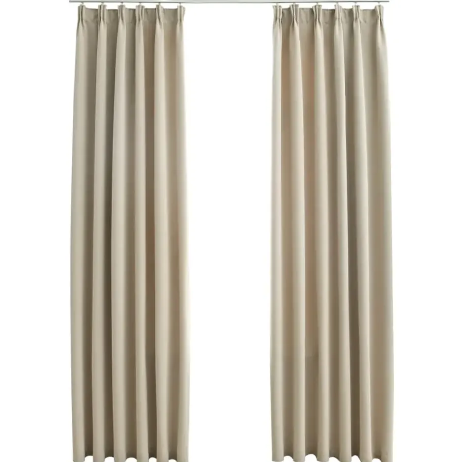 vidaXL - Gordijn - Beige - Stof - 140 x 245 cm